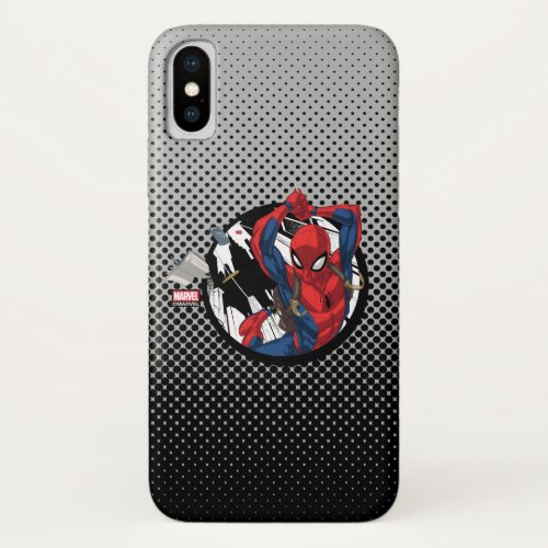 Spider_Man  Web_Swinging With Backpack iPhone X Case