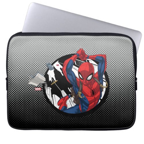 Spider_Man  Web_Swinging With Backpack Laptop Sleeve