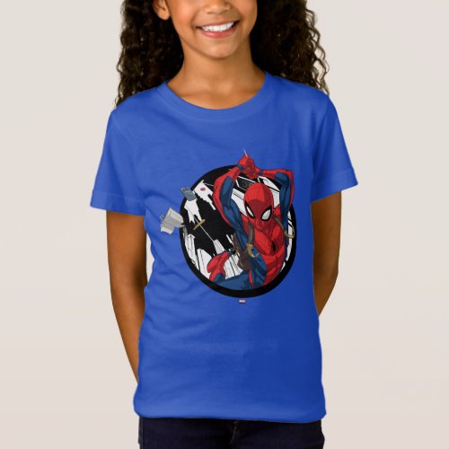 Spider_Man  Web_Swinging With Backpack T_Shirt