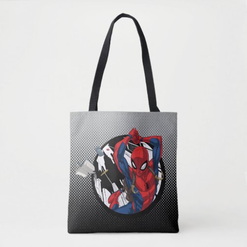 Spider_Man  Web_Swinging With Backpack Tote Bag