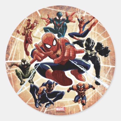 Spider_Man Web Warriors Attack Classic Round Sticker