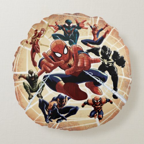 Spider_Man Web Warriors Attack Round Pillow