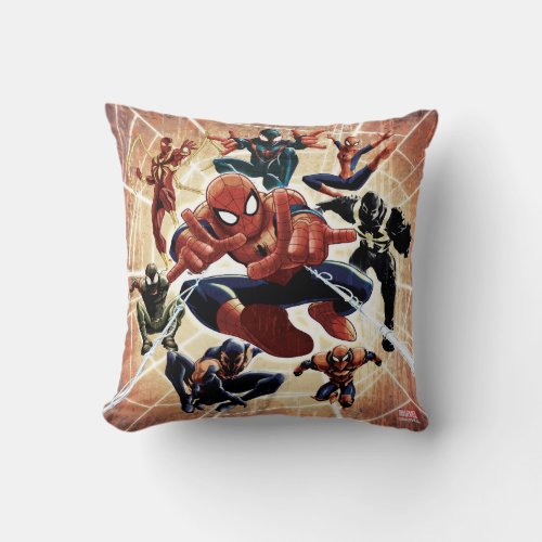Spider_Man Web Warriors Attack Throw Pillow