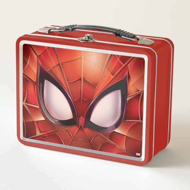 Spider-Man Webbed Mask Metal Lunch Box (Front)