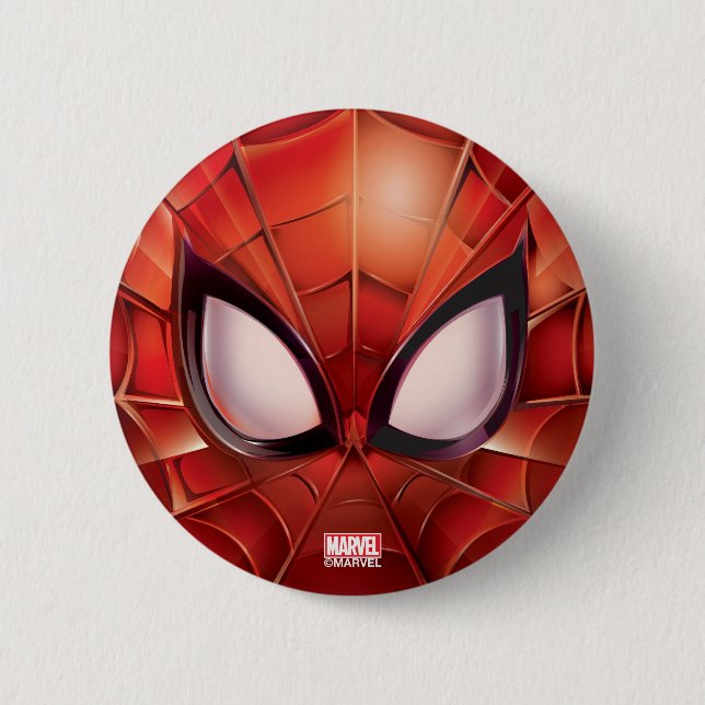 Spider-Man Webbed Mask Pinback Button (Front)