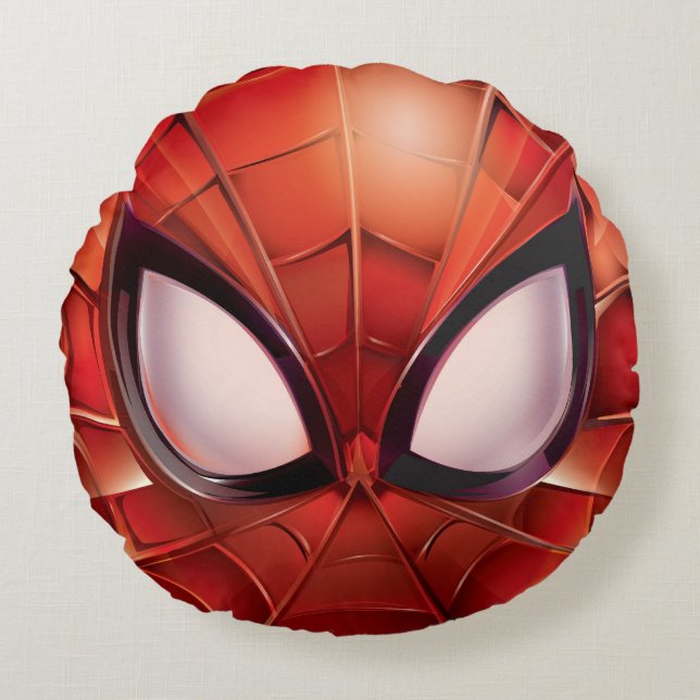 Spider-Man Webbed Mask Round Pillow (Front)