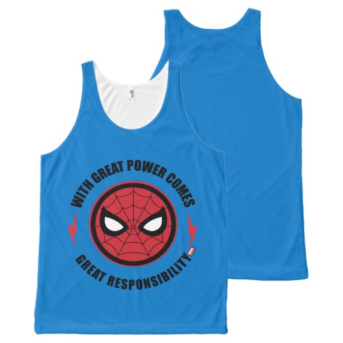Spider_Man  With Great Power Icon Badge All_Over_Print Tank Top