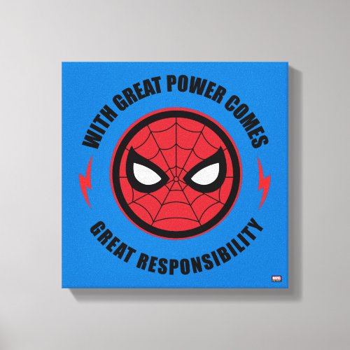 Spider_Man  With Great Power Icon Badge Canvas Print