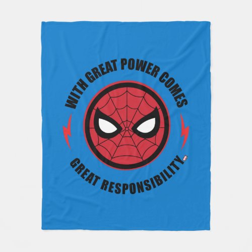 Spider_Man  With Great Power Icon Badge Fleece Blanket