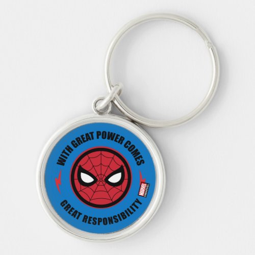 Spider_Man  With Great Power Icon Badge Keychain