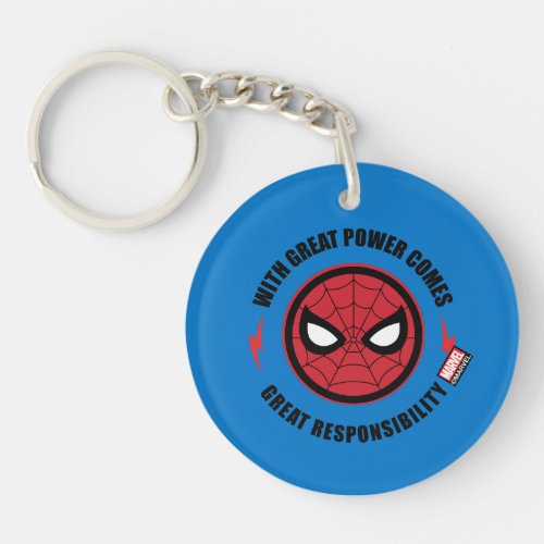 Spider_Man  With Great Power Icon Badge Keychain