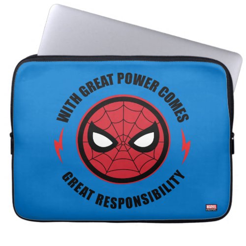 Spider_Man  With Great Power Icon Badge Laptop Sleeve
