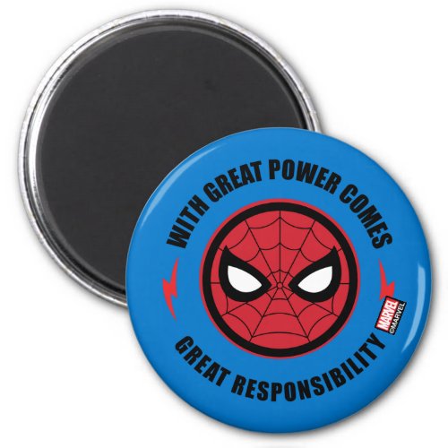 Spider_Man  With Great Power Icon Badge Magnet