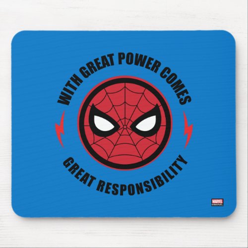 Spider_Man  With Great Power Icon Badge Mouse Pad