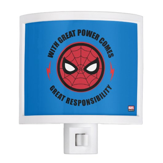 Spider-Man | "With Great Power" Icon Badge Night Light (Front)