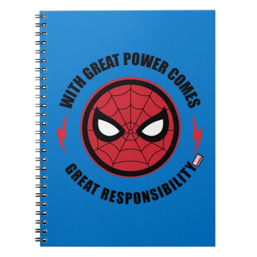 Spider_Man  With Great Power Icon Badge Notebook