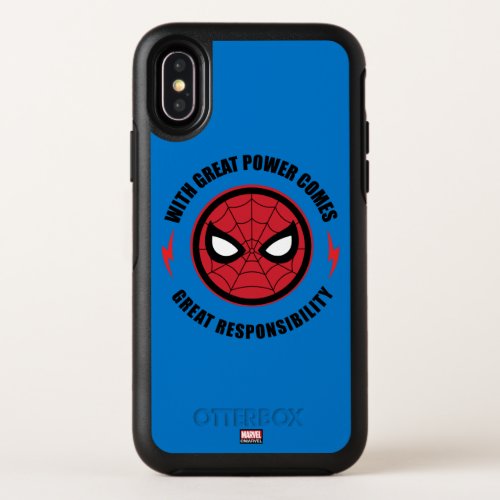 Spider_Man  With Great Power Icon Badge OtterBox Symmetry iPhone X Case