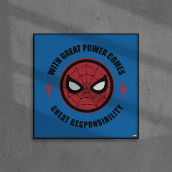 Spider-man | "with Great Power" Icon Badge Poster by spidermanclassics at Zazzle