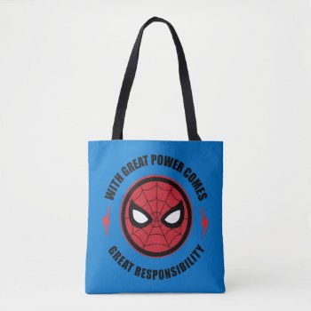 Spider-man | "with Great Power" Icon Badge Tote Bag by spidermanclassics at Zazzle