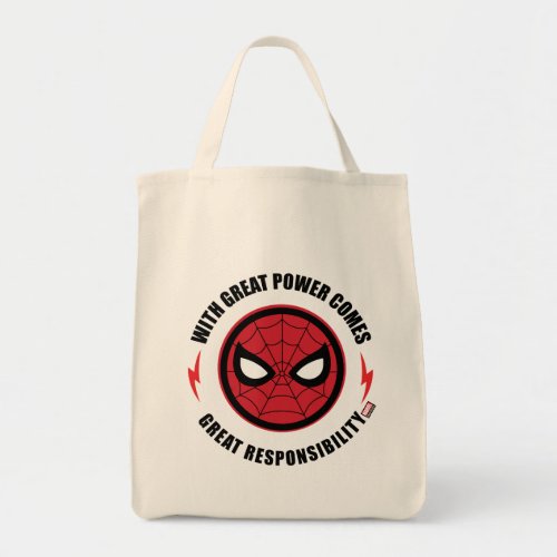 Spider_Man  With Great Power Icon Badge Tote Bag