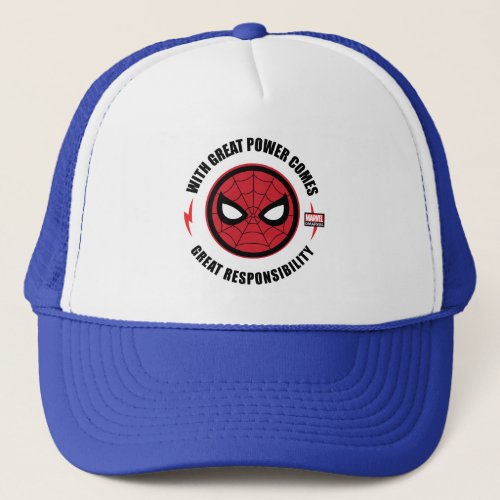 Spider_Man  With Great Power Icon Badge Trucker Hat