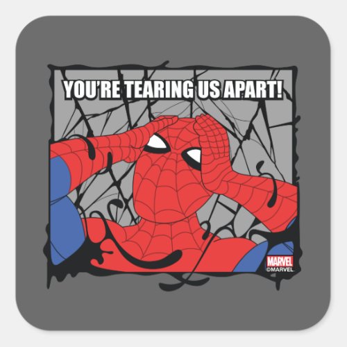 Spider_Man Youre Tearing Us Apart Meme Graphic Square Sticker