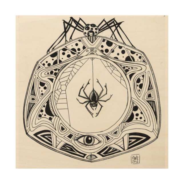 Spider Mandala on wood panel (Front)