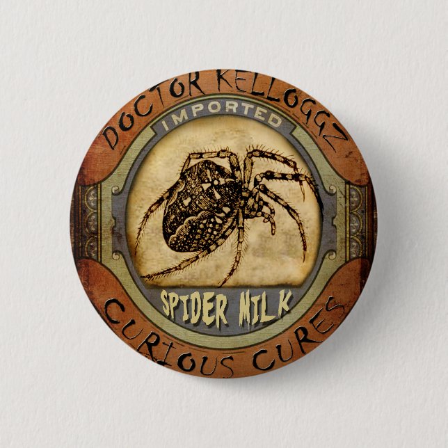 Spider Milk Pinback Button (Front)