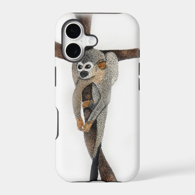 spider monkey pen art iphone case (Back)