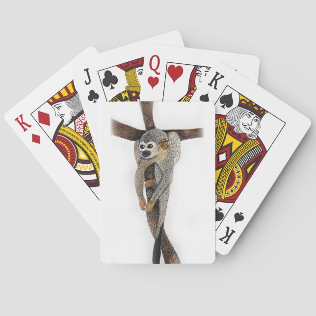 spider monkey pen art poker cards (Back)