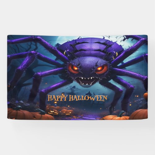 Spider Monster Halloween Banner