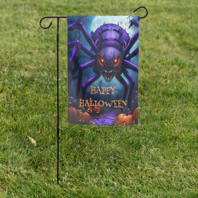 Spider Monster Halloween Garden Flag (In SItu)