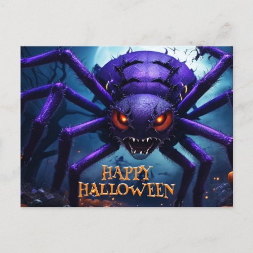 Spider Monster Halloween Postcard