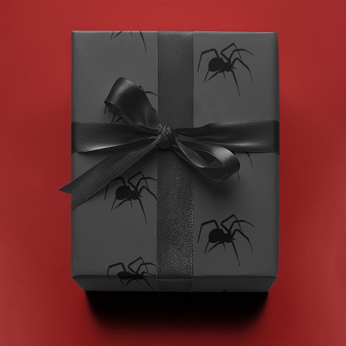 Spider on Gray   Wrapping Paper