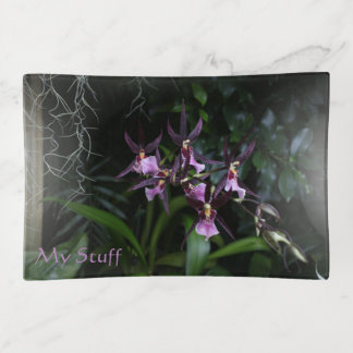 Spider Orchid Purple Flowers Trinket Tray