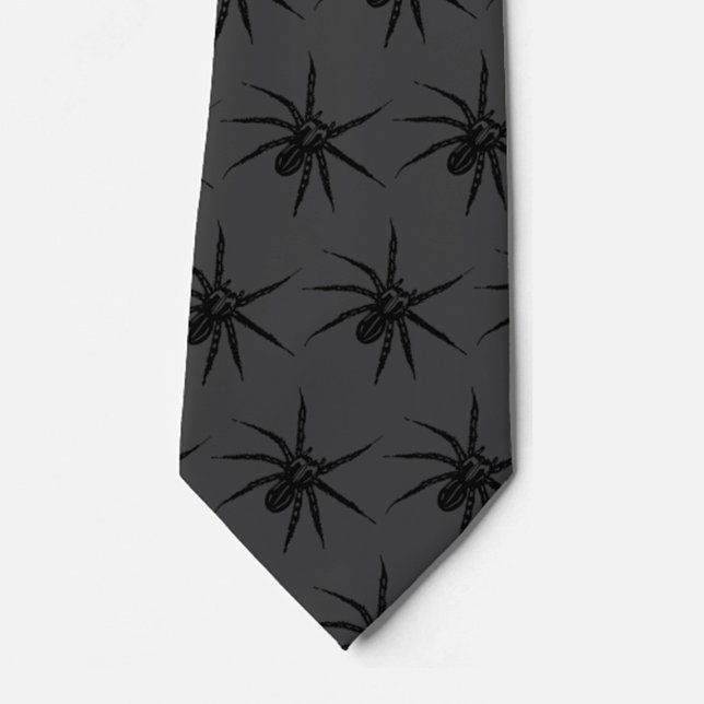 Spider Pattern | Neck Tie | Charcoal and Black (Creator Uploaded)