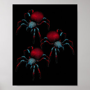 Spider Phobia Spider 3d Woman Women Man Child Girl Poster