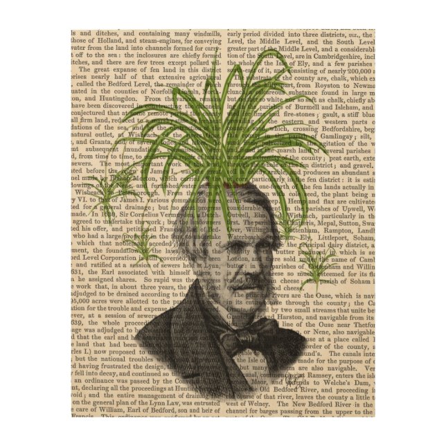 Spider Plant Head Wood Wall Decor (Front)