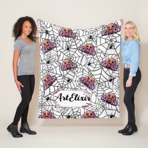 Spider Purple Print  Fleece Blanket