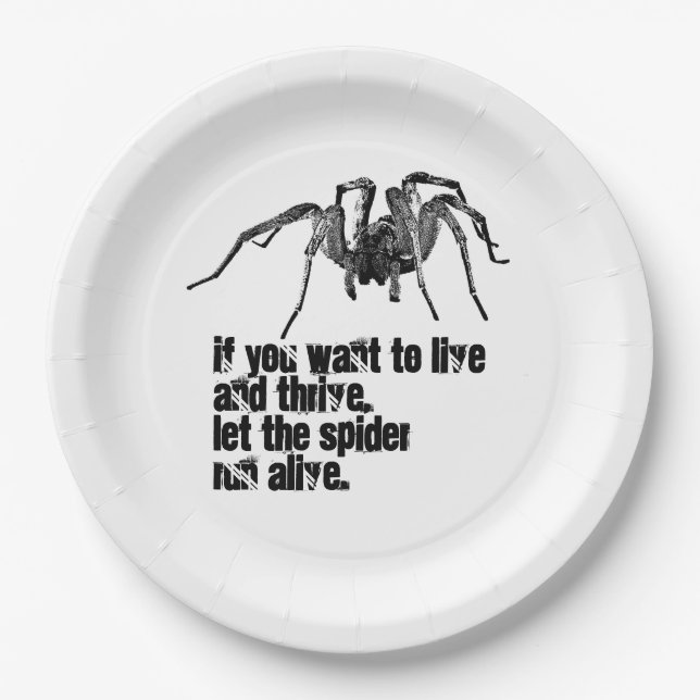 Spider quote proverb design paper plates (Front)