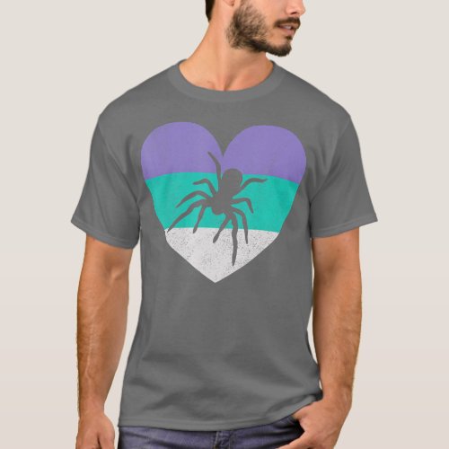 Spider  Retro Vintage Animal Heart Spider Silhouet T_Shirt