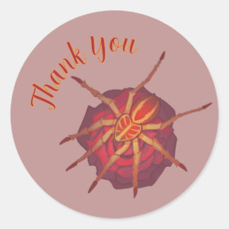 Spider rose, thank you  classic round sticker