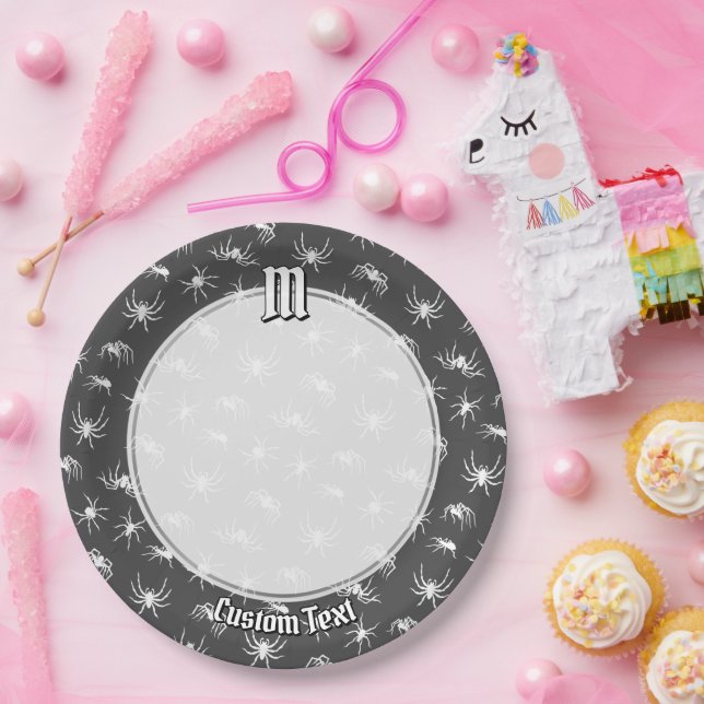 Spider Silhouettes Pattern Paper Plates (Party)