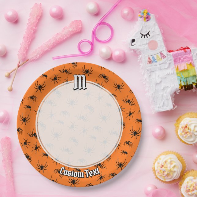 Spider Silhouettes Pattern Paper Plates (Party)