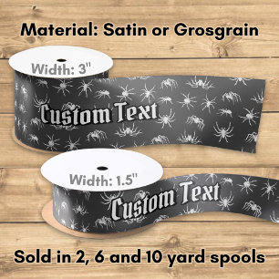 Spider Silhouettes Pattern Satin Ribbon