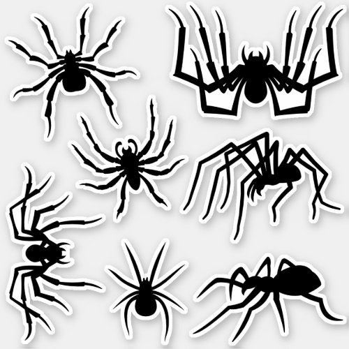 Spider Silhouettes Sticker Set