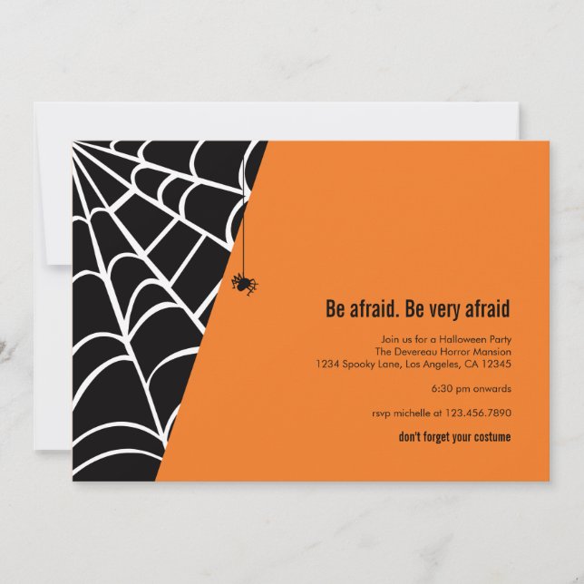 Spider Spider Halloween Party Invitation (Front)