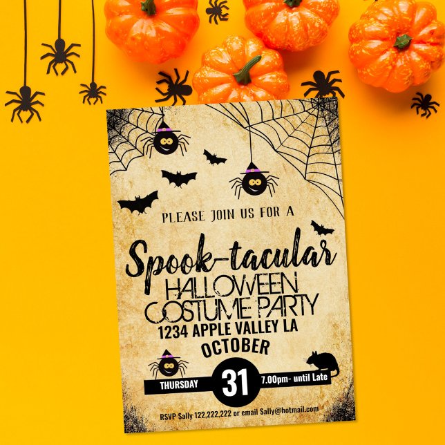 spider spooky halloween party spook-tacular invitation (Creator Uploaded)