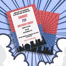 Spider Superhero Red and Blue Birthday