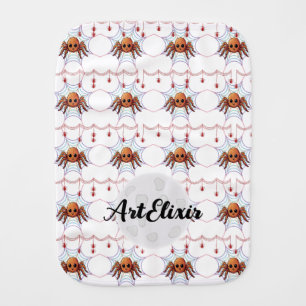 Spider Tarantula Cute Kawaii Pattern Baby Burp Cloth